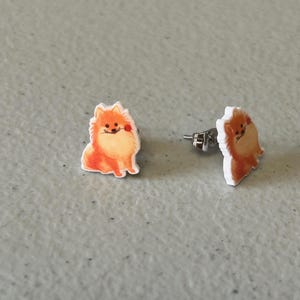 Pomeranian Acrylic Stud Earrings
