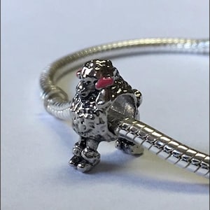 Poodle Charm on a Snake Bracelet
