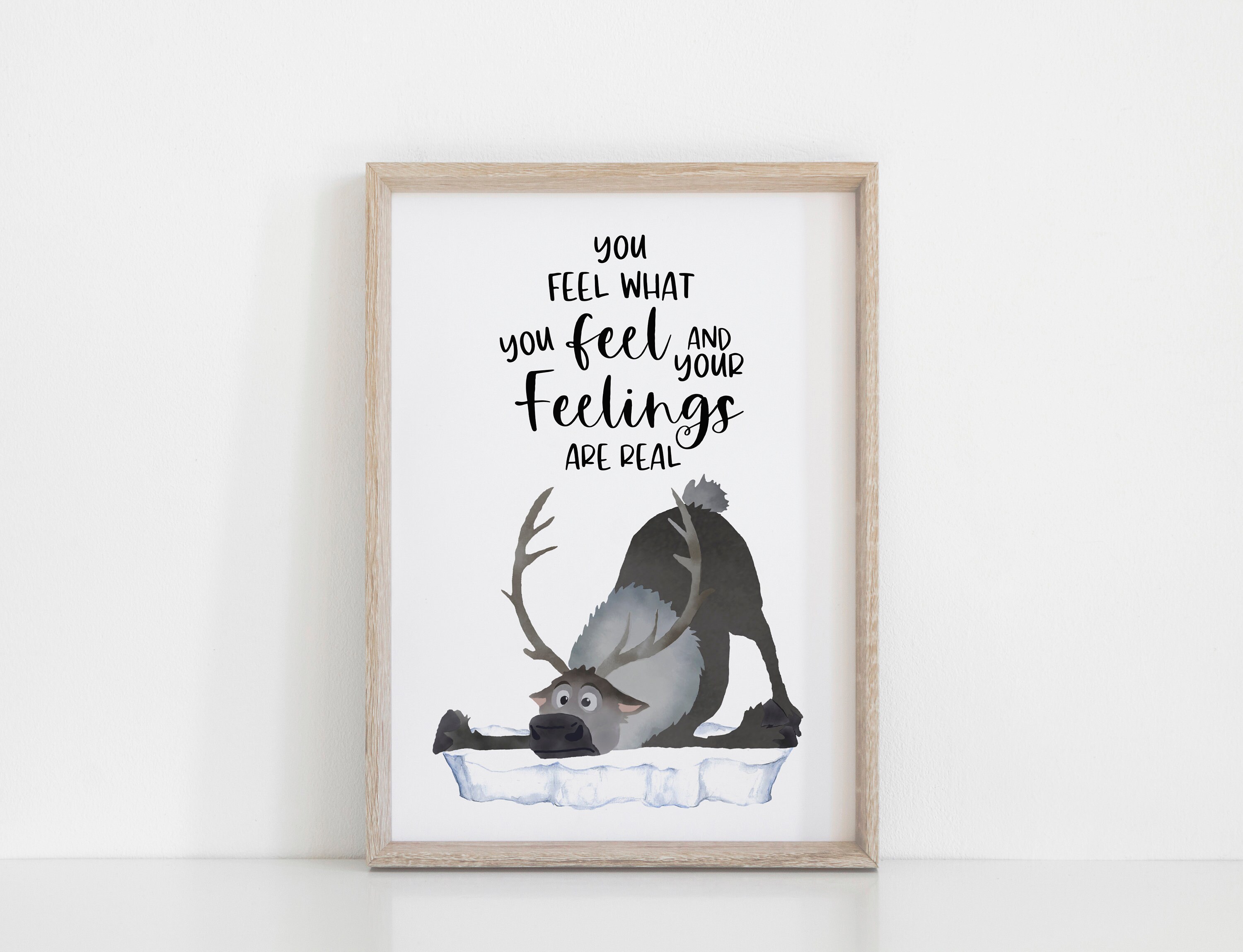Frozen Sven Inspiration Quote Wall Print You Feel What You Etsy