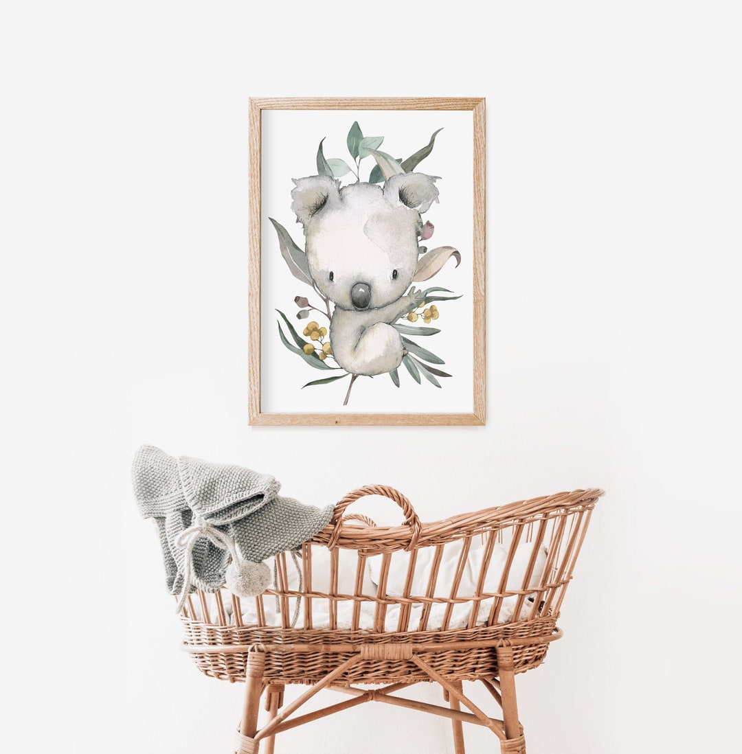 Koala Nursery Print, Australian Animal Print Baby Nursery Art Decor A3 ...