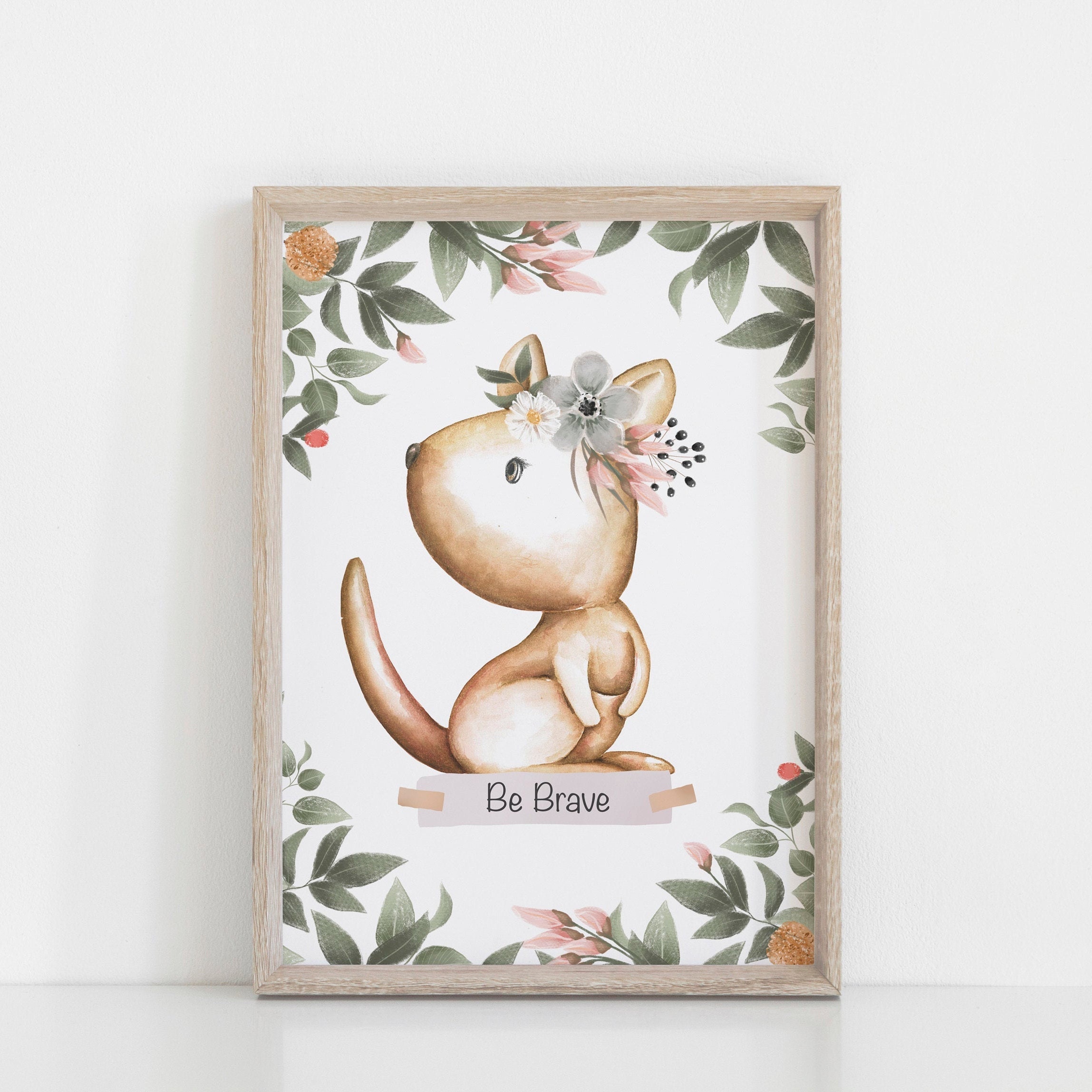 Australian Animal Wall Prints Set of 4 Nursery Prints Floral Etsy