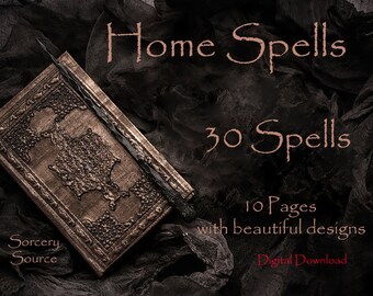 Home Spells, BOS Pages, Digital Book, Grimoire Pages, Book of Shadows, Spell Books, Grimoire Journal, Baby Witch, Book of Shadows printable