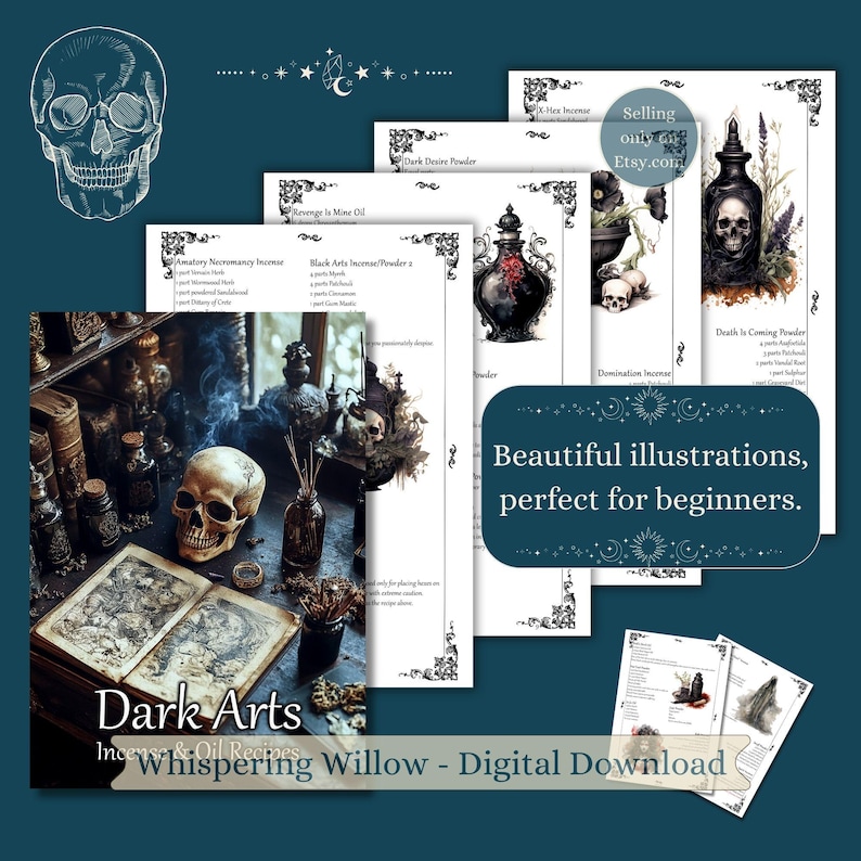 Recepten wierook en oliën Dark Arts, Grimoire-pagina's Book of Shadows, Black Magic BOS-pagina's afbeelding 2