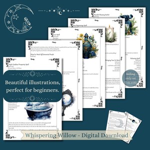 Moon Spells: Book of Shadows Grimoire Pages, Lunar Magic (PDF Digital Download) image 2