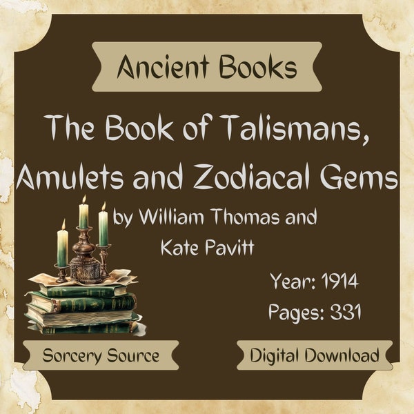 The Book of Talismans, Amulets and Zodiacal Gems by William Thomas and Kate Pavitt, Ancient Books, Witchcraft Books, Witch Books, Baby Witch