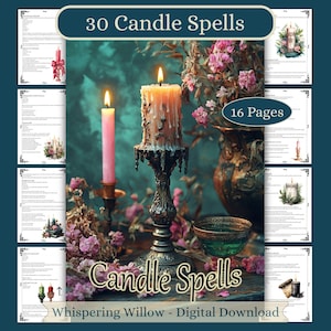 Candle Spells: Book of Shadows Grimoire Pages (PDF Digital Download)