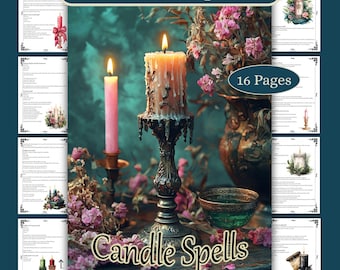 Candle Spells: Book of Shadows Grimoire Pages (PDF Digital Download)