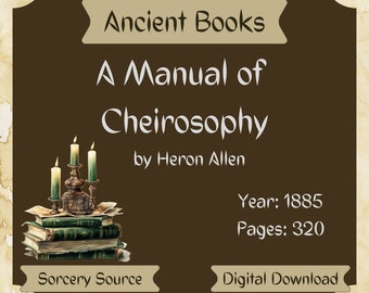 Un manual de quiriosofía de Heron Allen, Libro antiguo, Quiromancia, Conocimiento de brujas, Libro antiguo, Libro digital