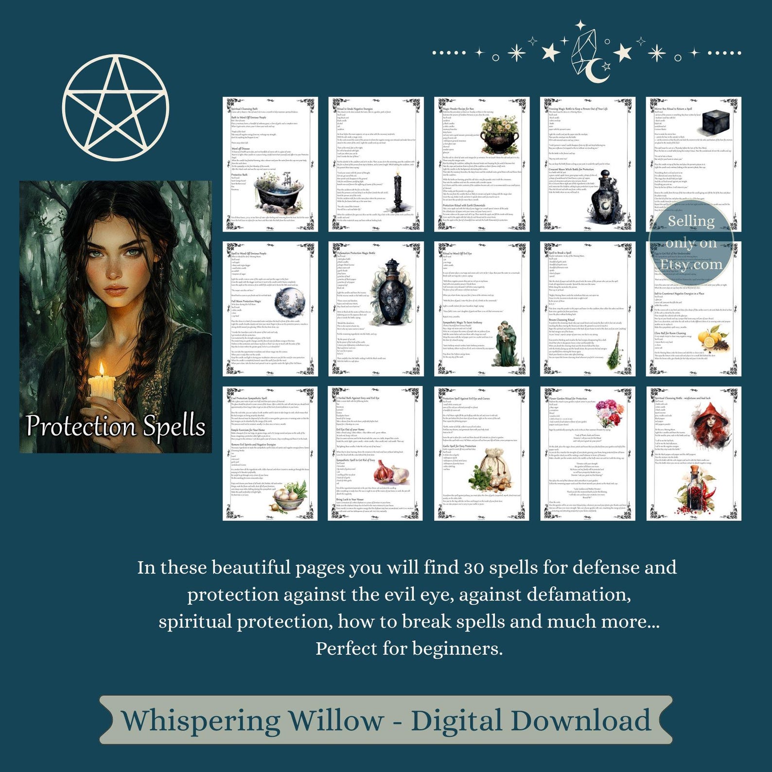 Protection & Defense Spells Book of Shadows Grimoire Pages, BOS ...