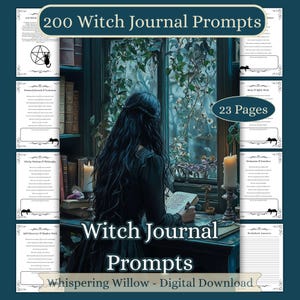 200 Witch Journal Prompts: Book of Shadows Grimoire Pages Inserts (PDF Download)