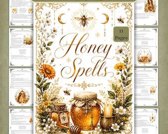 Honey Spells, Book of Shadows Grimoire Pages, Baby Witch BOS Printable