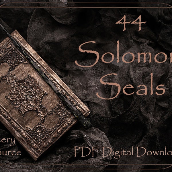 44 King Solomon Seals - Pentacles, Digital Book, Witchcraft, Book Of Shadows Pages, Grimoire Pages, Baby Witch, Digital Grimoire, BOS Pages