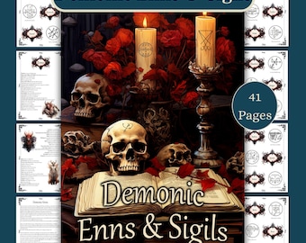 Demonic Enns & Sigils Book of Shadows Grimoire Pages, Demonolatry BOS Pages