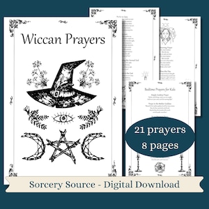 Oraciones wiccanas, Wicca para principiantes, Bebé bruja, Libro digital, Wicca, Páginas de grimorio, Libro de las sombras, Diario de brujas, Libros de hechizos, Páginas BOS