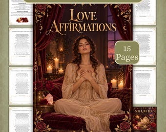 Love Affirmations Printable | Self-Love, Heart Healing & Positive Energy | Witchcraft Digital Download