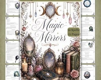 Magic Mirrors Intro & Spells, Book of Shadows Grimoire Pages (PDF Download)
