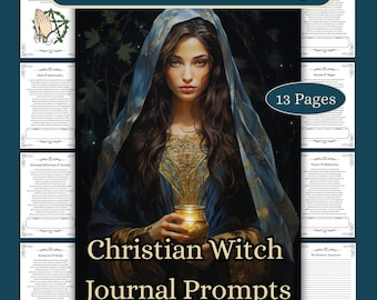 200 Christian Witch Journal Prompts: Book of Shadows Grimoire Pages Inserts (PDF Download)