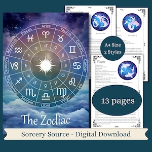 Korespondencje znaków zodiaku dla twojej Księgi Cieni lub Grimoire, stron Baby Witch, stron BOS
