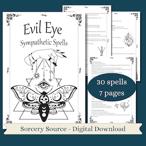 Evil Eye Spells, BOS Pages, Digital Book, Book Of Shadows, Grimoire Printable, Grimoire Pages, Wicca, Witchcraft, Baby Witch, Spell Books