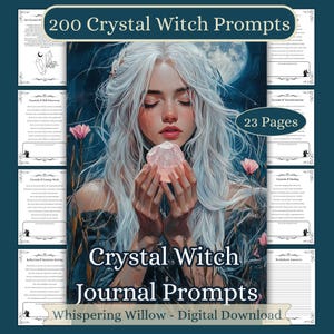 200 Crystal Witch Journal Prompts: Book of Shadows Grimoire Pages Inserts (PDF Download)