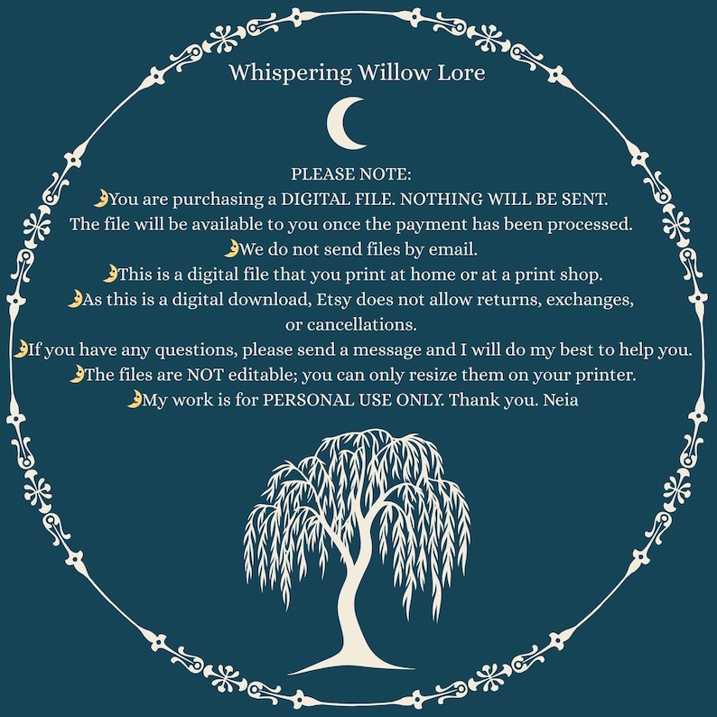 Moon Spells: Book of Shadows Grimoire Pages, Lunar Magic (PDF Digital Download) image 5