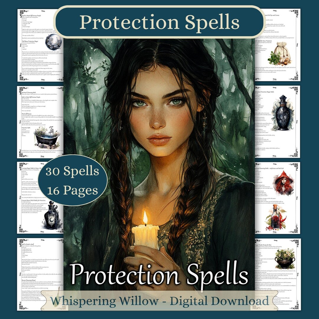 Protection & Defense Spells Book of Shadows Grimoire Pages, BOS ...