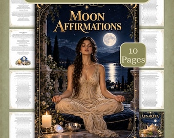 Moon Affirmations Printable | Lunar Energy, Intuition & Moon Magic | Witchcraft Digital Download