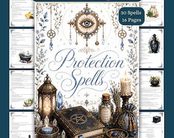 Protection & Defense Spells Book of Shadows Grimoire Pages