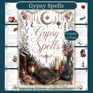 Gypsy Spells: Grimoire-pagina's Book of Shadows (digitale pdf-download)