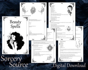 Beauty Spells, Digital Book, BOS Pages, Spell Books, Grimoire Printable, Book of Shadows Pages, Baby Witch, Grimoire Pages, Witchcraft