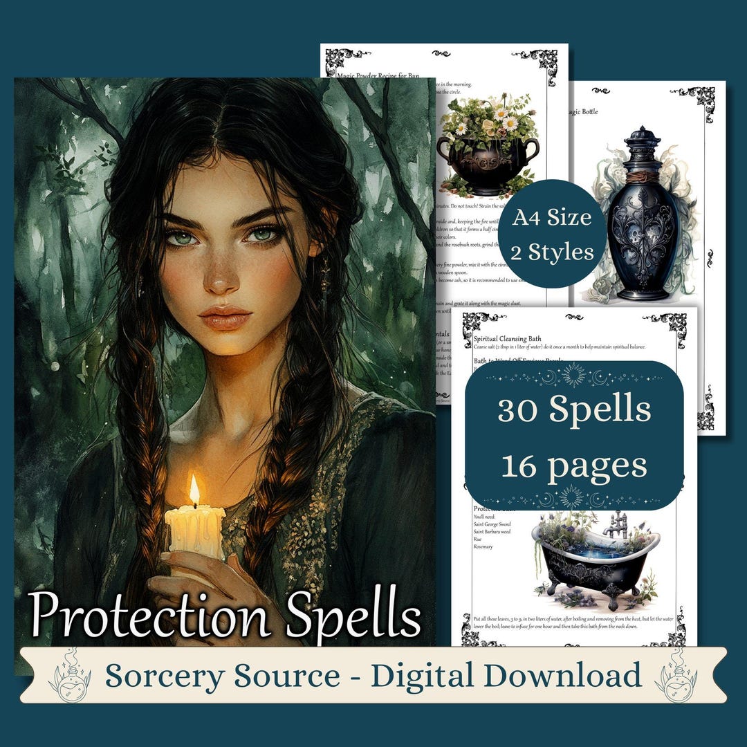 Protection & Defense Spells Book of Shadows Grimoire Pages, BOS ...