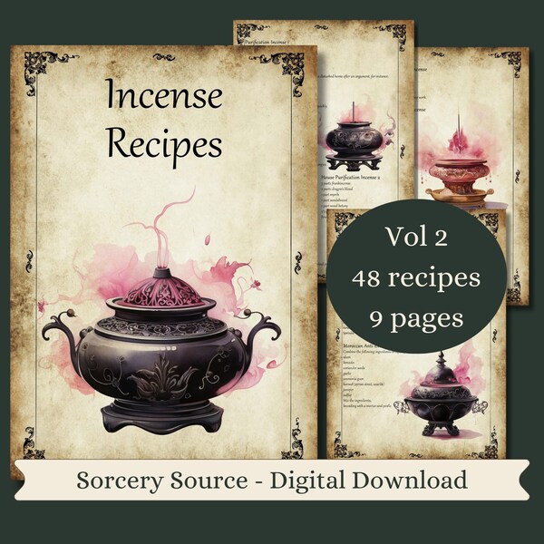 Incense Recipes Vol.2, Baby Witch Book of Shadows Pages, BOS Pages