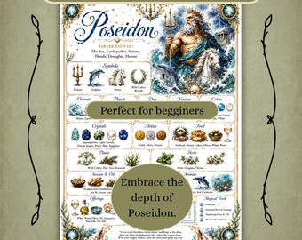 Poseidon Associations Sheet Book of Shadows Grimoire Page Collection (JPG Download)