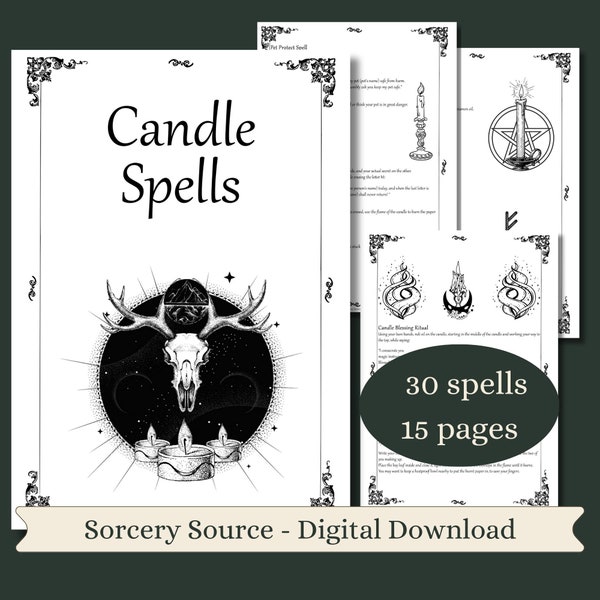 Candle Spells, BOS Pages, Grimoire Pages, Baby Witch, Witchcraft, Spell Book, Wiccan Spells, Book of Shadows Printable, Candles Magic