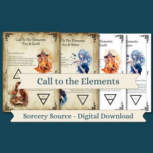 Call to the Elements Book of Shadows Grimoire Pages for Baby Witches, BOS Pages, Witch Printable