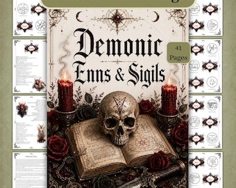 Demonic Enns & Sigils Book of Shadows Grimoire Pages, Demonolatry BOS Pages