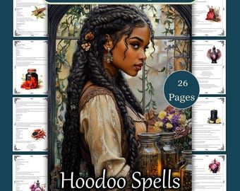 Hoodoo & Bottle Spells, BOS Pages, Witchcraft, Baby Witch Book of Shadows Grimoire Pages
