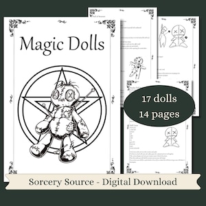 Magic Dolls BOS Pages, Digital Spell Books, Magic Poppets, Book of Shadows, Book of Shadows Pages, Grimoire Pages, Baby Witch, Grimoire image 1