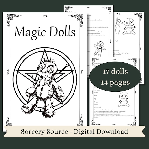 Magic Dolls BOS Pages, Digital Spell Books, Magic Poppets, Book of Shadows, Book of Shadows Pages, Grimoire Pages, Baby Witch, Grimoire