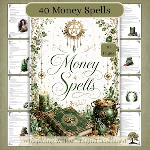 Money Spells: Grimoire Book of Shadows Pages (PDF Digital Download)