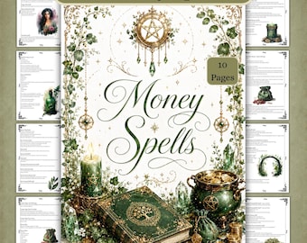 Money Spells: Grimoire Book of Shadows Pages (PDF Digital Download)