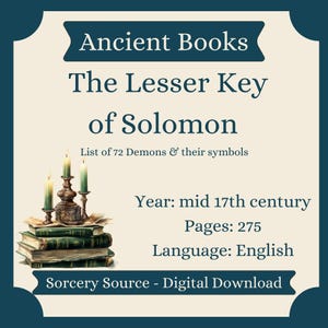 The Lesser Key of Solomon, Lemegeton Clavicula Salomonis, 72 Demons Symbols, Witchcraft, Spell Books ,Demonology, eBook, Ancient Books