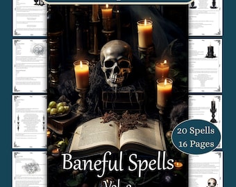 Baneful Magic Spells & Curses Vol.2, BOS-pagina's, Grimoire-pagina's Book of Shadows, duistere magie