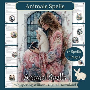 Animal Spells: Book of Shadows Grimoire Pages (PDF Digital Download)