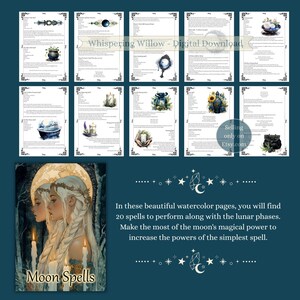 Moon Spells: Book of Shadows Grimoire Pages, Lunar Magic (PDF Digital Download) image 3