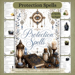 Protection & Defense Spells Book of Shadows Grimoire Pages