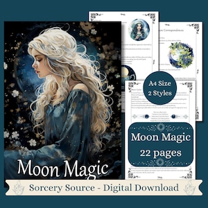 Moon Magic Book of Shadows Grimoire pages, Moon Witch BOS Pages