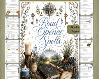 Road Opener Spells, Book of Shadows Grimoire Pages (PDF Download)