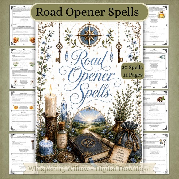 Road Opener Spells, Book of Shadows Grimoire Pages (PDF Download)