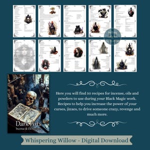 Recepten wierook en oliën Dark Arts, Grimoire-pagina's Book of Shadows, Black Magic BOS-pagina's afbeelding 3
